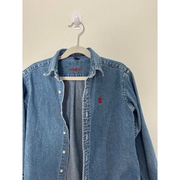 Ralph Lauren Vintage Kids Chambray Button Up Size 6 - Picture 2 of 3